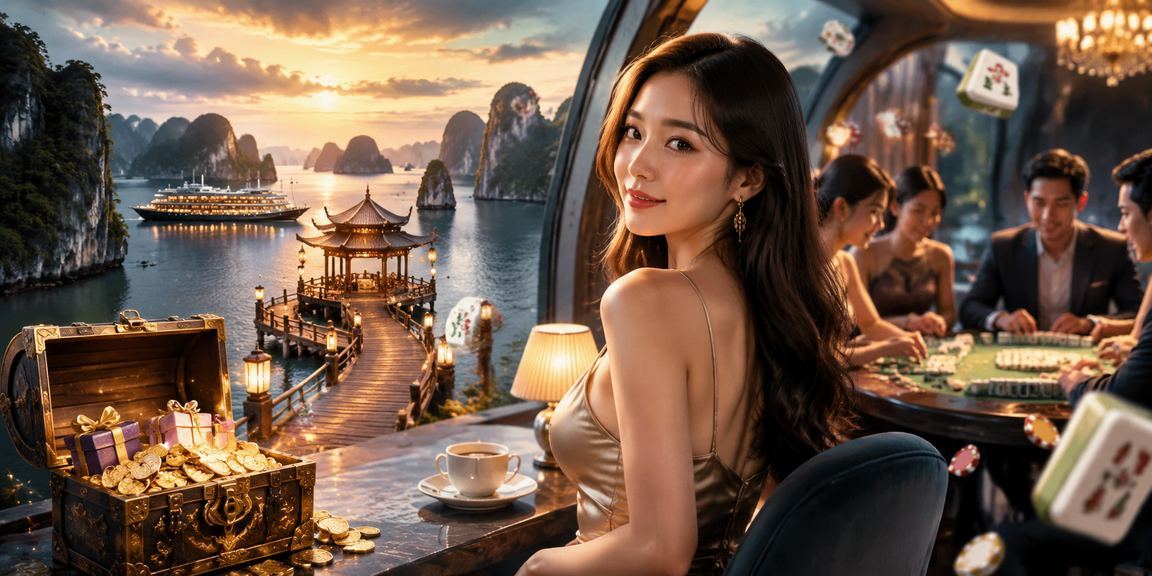 Người chơi thư giãn cùng bài tại Hạ Long bên tách cà phê buổi sáng